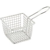 FBM-443S Winco, 4" Square Stainless Steel Mini Serving Basket