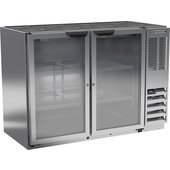 BB48HC-1-FG-S Beverage-Air, 48" 2 Glass Door Back Bar Cooler, Food Rated, Stainless Steel