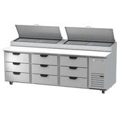 DPD93HC-9 Beverage-Air, 93" 9 Drawer Pizza Prep Table, (4) Full Size Pans