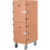 1826DTCSP157 Cambro, Tan Tamper Resistant Insulated Sheet Pan Carrier w/ Casters, 24 Sheet Pan Capacity