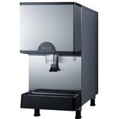 AIWD282 Summit Appliance, 282 Lb Air Cooled Countertop Nugget Ice Machine & Water Dispenser, 11 Lb Storage