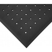 2200-23H Cactus Mat, 36" x 24" VIP Black Cloud Anti-Fatigue Rubber Floor Mat w/ Drain Holes, Black