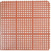 2523-R Cactus Mat, 36" x 36" VIP Prima Grease Resistant Rubber Floor Mat w/ Interlocking Edges, Red