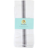 SC-HTSG-24 Monarch Brands, 15" x 25" Herringbone Kitchen Towel, Gray Stripe (12/pk)