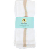 SC-HTTS-24 Monarch Brands, 15" x 25" Herringbone Kitchen Towel, Tan Stripe (12/pk)