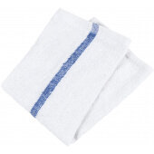 P-N030-W65-5DZ Monarch Brands, 16" x 19" Qwick Wick Cotton Terry Towel Bar Mop, Blue Stripe (12/pk)