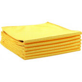 PNP915160GLD Monarch Brands, 16" x 16" Shiny Glass Microfiber Cloth, Gold (12/pk)
