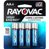RAY8154K Rayovac, High Energy Premium Alkaline AA Batteries (4/pk)