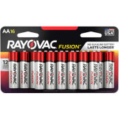 RAY81516LTFUSK Rayovac, Fusion Premium Alkaline AA Batteries (16/pk)