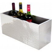 DWWC4 American Metalcraft, 4 Bottle Stainless Steel Double Wall Insulated Wine Cooler w/ Hammered Finish