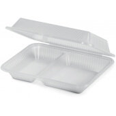EC-15-2-CL GET, 10" x 8" x 3" Eco-Takeout's Reusable 2-Compartment Food Container, Clear (12/pk)