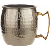 GM16H American Metalcraft, 16 oz Stainless Steel Moscow Mule Mug w/ Gold Hammered Finish