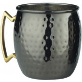 BM16H American Metalcraft, 16 oz Stainless Steel Moscow Mule Mug w/ Black Hammered Finish