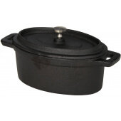 CIPOV6040 American Metalcraft, 17 1/2 oz Oval Cast Iron Casserole Dish w/ Lid