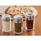 American Metalcraft GLA317 12 oz. Glass Spice Shaker with Stainless Steel  Lid