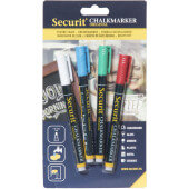 BLSMA100V4CO American Metalcraft, Securit® Mini Tip Chalk Markers, Assorted (4/pk)