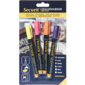BLSMA100V4TR American Metalcraft, Securit® Mini Tip Chalk Markers, Assorted Neon (4/pk)