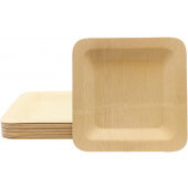 123456 TableCraft, 5" x 5" Bamboo Disposable Plate, Natural Finish (25/pk)