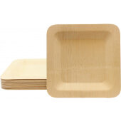 BAMDSP9 TableCraft, 9" x 9" Bamboo Disposable Plate, Natural Finish (25/pk)