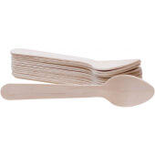 BAMSP425 TableCraft, 4 1/4" Disposable Wooden Spoon, Natural Finish (100/pk)