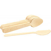 654321 TableCraft, 6 1/2" Disposable Wooden Spoon, Natural Finish (100/pk)
