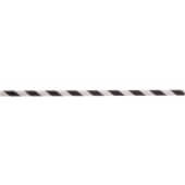 100113 TableCraft, 7 3/4" Individually Wrapped Paper Straws, Black/White Stripe (500/pk)