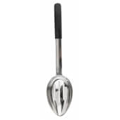 AM5364BK TableCraft, 14 1/2" Stainless Steel Slotted Serving Spoon w/ Black Vinyl Handle