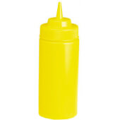 10853M TableCraft, 8 oz Polyethylene Wide Mouth Mustard Squeeze Bottle, Yellow