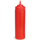 11253K TableCraft, 12 oz Wide Mouth Polyethylene Ketchup Squeeze Bottle, Red