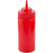 11663K TableCraft, 16 oz Wide Mouth Polyethylene Ketchup Squeeze Bottle, Red