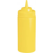 11663M TableCraft, 16 oz Wide Mouth Polyethylene Mustard Squeeze Bottle, Yellow