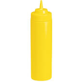 12463M TableCraft, 24 oz Wide Mouth Polyethylene Mustard Squeeze Bottle, Yellow