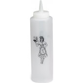 1112C TableCraft, 12 oz Cone Tip Polyethylene Nostalgia Squeeze Bottle, Clear
