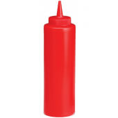 112K-1 TableCraft, 12 oz Natural Cone Tip Polyethylene Ketchup Squeeze Bottle, Red