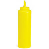112M-1 TableCraft, 12 oz Natural Cone Tip Polyethylene Mustard Squeeze Bottle, Yellow