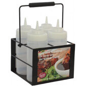SBC4 TableCraft, 4 Compartment Bottle Caddy with Carrying Handle, Black