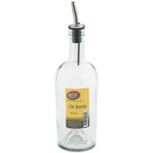 H932 TableCraft, 17 1/2 oz Glass Olive Oil & Vinegar Cruet Bottle with Stainless Steel Pourer