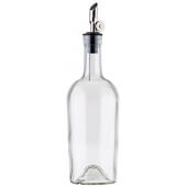 10379 TableCraft, 17 1/2 oz Glass Oil & Vinegar Cruet Bottle w/ Stainless Steel Pourer