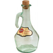 H9222 TableCraft, 16 oz Glass Portabelly™ Oil & Vinegar Cruet Bottle w/ Cork Stopper