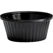 RAM1FBK TableCraft, 1 oz Round Melamine Fluted Ramekin, Black