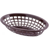 1071BR TableCraft, 8" x 5 1/4" Oval Side Order Fast Food Serving Basket, Brown