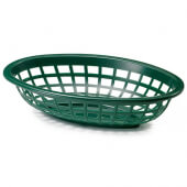 1071FG TableCraft, 8" x 5 1/4" Oval Side Order Fast Food Serving Basket, Forest Green
