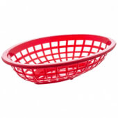 1071R TableCraft, 8" x 5 1/4" Oval Side Order Fast Food Serving Basket, Red
