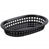1073BK TableCraft, 8 1/2" x 6" Oval A La Carte Fast Food Serving Basket, Black