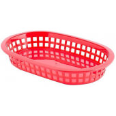 1073R TableCraft, 8 1/2" x 6" Oval A La Carte Fast Food Serving Basket, Red