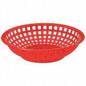 1075R TableCraft, 8" Round Fast Food Serving Basket, Red