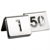 TC150 TableCraft, Stainless Steel Numbered Table Tent Set, Numbers 1-50