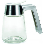 TableCraft 1270, 8 Oz Glass Syrup Pourer W/ Chrome Plated Top