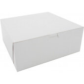 0973 Southern Champion Tray, 10" x 10" x 4" Solid Kraft Bakery Box, White (100/case)