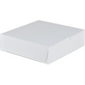 0953 Southern Champion Tray, 9" x 9" x 2 1/2" Solid Kraft Bakery Box, White (250/case)